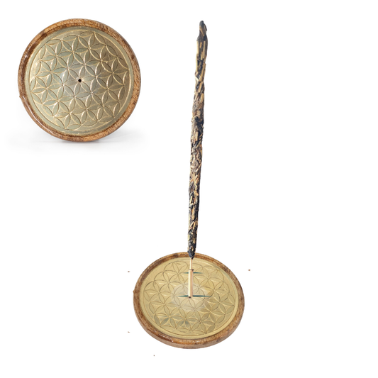 INDIAN GOLD & MANGO FLOWER OF LIFE INCENSE HOLDER